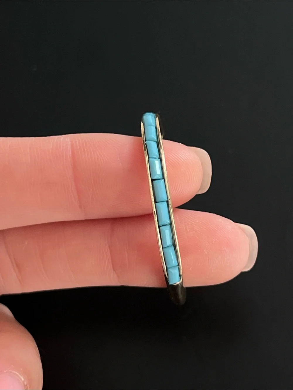 Single earring-Rivka Friedman Turquoise Elongated Hoop Earrings